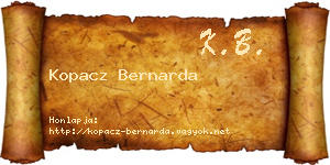 Kopacz Bernarda névjegykártya